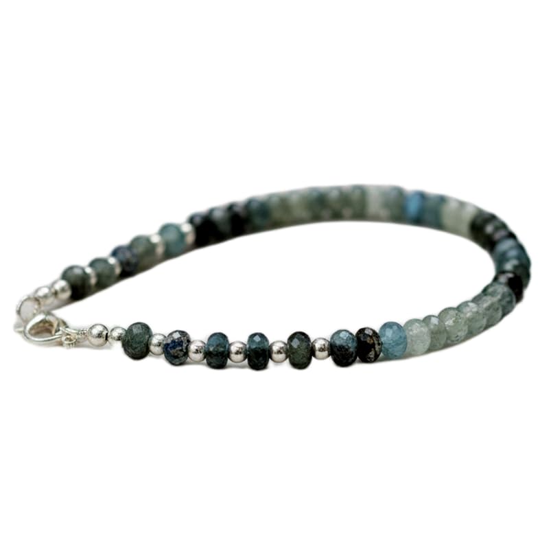 Bracelet aigue-marine naturelle multicolore facettée fait main LKBEADS