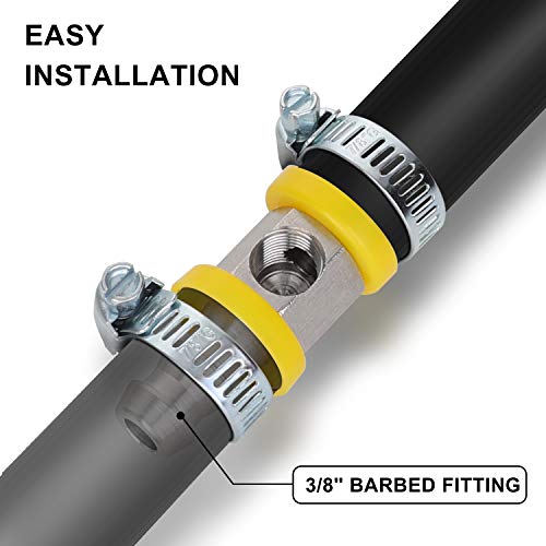 image for Hromee 3/8” Fuel Line Fuel Pressure Barbed T-Fitting Adapter with 1/