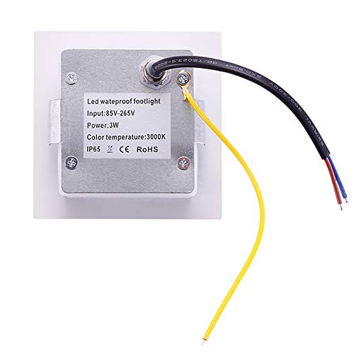 Miniatura 6 de Subosi - Luz Led Para Escaleras, Aluminio, 230 V, 3 W, Cristal, Lámpara De Pared, Luz De Escalera, Con Caja Empotrada, Luz De Escalera, Lámpara De Pared, Ip65, Resistente Al Agua Blanco Frío