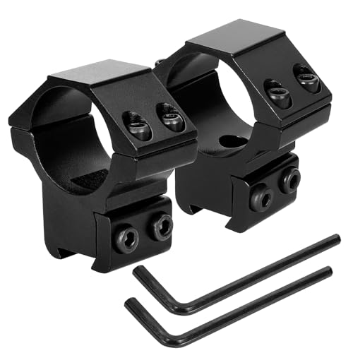 NEATABY 1 Inch Dovetail Scope Rings Set, 2 Pcs Medium Profile Scope Mounts with 2 Hex Wrenches, for 3/8 Inch Dovetail Rails, Black