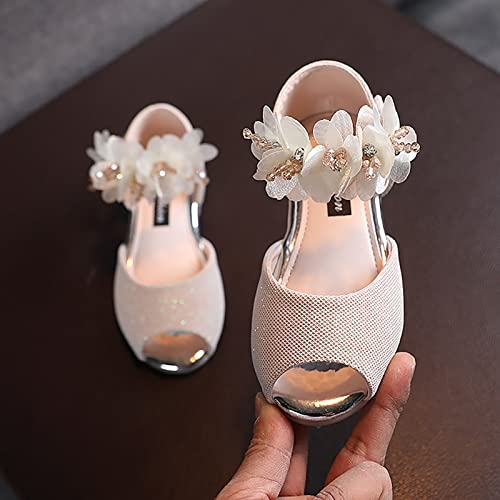 6 Year Old Girls Slippers Girls Rhinestone Flower Shoes Low Heel Flower Wedding Soccer Slide Sandal Girls2