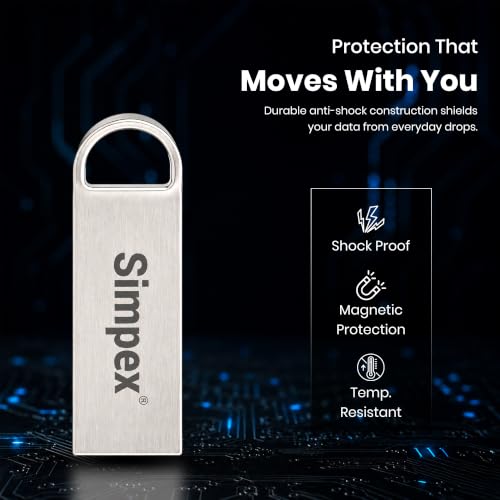 Image of Simpex (64 GB 2.0V) Metal Body 64GB USB Flash Drive, High Speed Read & Write Pen Drive,X-Ray & Temperature Resistant, Compatible with Windows & Mac OS