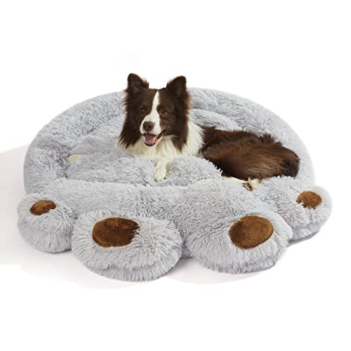 Jiupety Large Dog Bed Plush, Round Calming Donut Dog Bed, Up To 60 Lbs, Flush And Fluffy Large Dog Bed, Comfy And Cozy Dog Bed, Xxl Size (40"X40") Grey Large Dog Bed #TOP17