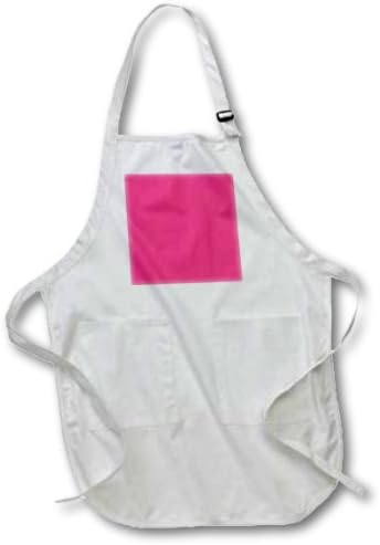 3dRose Hot Pink - Plain Simple One Solid Color - Girly Bright Vibrant Neon Tropical Summery Summer Pink - Medium Length Apron, 22 by 24-Inch, with Pouch Pockets (apr_159869_2)