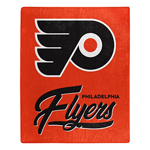 Northwest NHL Philadelphia Flyers Unisex-Adult Raschel Throw Blanket, 50" x 60", Signature