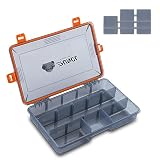 RUNCL Fishing Tackle Box, Waterproof Airtight Stowaway, 3600/3700 Tray Tackle Box with Adjustable Dividers, Plastic Storage Organizer(4pcs 3600)