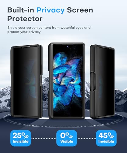 Image of BERFY for Z Fold 6 Case with Screen Protector, [Compatible with MagSafe] Built-in Kickstand & S Pen Slot & Hinge Protection, Full Body Shockproof Phone Case for Samsung Galaxy Z Fold 6, Ebony Stylus
