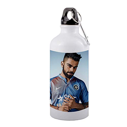 COLORYARD Best White Sipper Bottle 1Pc (Indian Cricketer virat kohli)