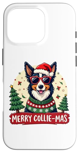 Carcasa para iPhone 16 Pro Merry Collie-mas Cute Border Collie Dog Christmas Holiday