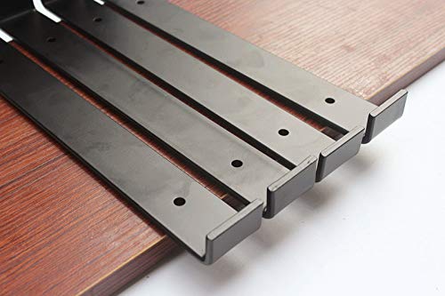 4 Pack - 11.25"L X 6"H X 1.5"W J Lip Shelf Bracket Rustic Industrial Farmhouse Iron Metal Wall Floating Shelf Bracket Metal Shelf Bracket, Industrial Shelf Bracket Shelf Supports With Screws #TOP3