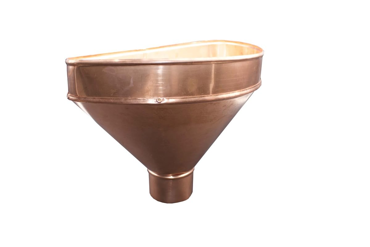 IMBUTO Raccoglitore in alluminio per grondaia - Modello Catania - Diam. Ø80mm Ø100 mm - Vari colori disponibili (Testa di moro, Bianco grigio, Silver, ecc.) (Ø80, Rame antichizzato)