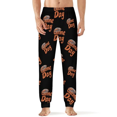 Game Day Football Men's Pajama Pants Soft Lounge Pant Sleep Pj Bottoms for Men Elastic Waist
