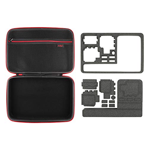 Hsu Large Carrying Case For Gopro Hero 11, 10, 9, Hero 8, 7 Black,Hero6,5,4,+Lcd, Black, Silver, 3+, 3, 2 And Accessories With Fully Customizable Interior Carry Handle And Carabiner Loop #TOP4