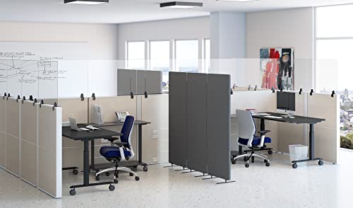 Stand Steady Zippanels Office Partition | Room Dividers | Three Zip Together Panels Provide Privacy And Reduce Ambient Noise In Workspace, Classroom And Healthcare (Dark Gray) #TOP7