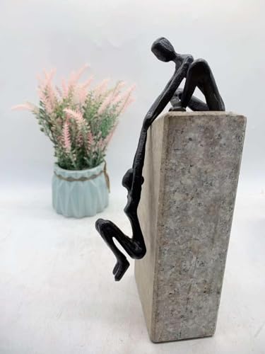 Industrial Abstract Cast Iron Art Sculpture Couple - Man Lifting ...