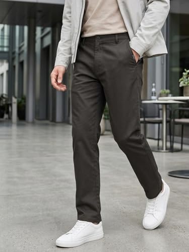 Image of Urbano Fashion Men's Regular Fit Mid Rise Cotton Casual Chinos Trousers Stretch