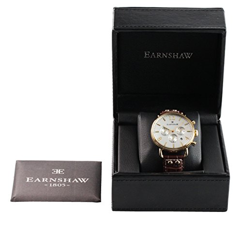 Thomas Earnshaw Investigator Men's Japanese Quartz 43Mm Silver White Watch With Leather Strap Es-8001-02 #TOP1