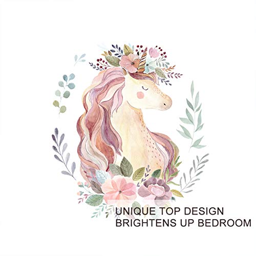 BlessLiving Cartoon Duvet Cover Set 3 Piece Unicorn Comforter Cover with Pillow Shams Full Size Cute Bedding Set Bedspread for Kids Teen Boys Girls