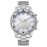 orologio alexa luce blu Miglior regalo: il design classico e semplice, versatile con una varietà di stili di abbigliamento, che si tratti di abbigliamento formale da lavoro o casual, può mostrare il gusto sobrio e il temperamento elegante di chi lo indossa, è una scelta eccellente per i regali da uomo.