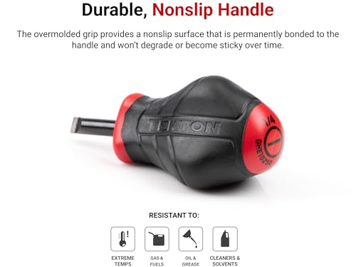 Image of TEKTON 1 /4 Inch Slotted x 1-1 /2 Inch Stubby Screwdriver | 26621 | Made in USA
