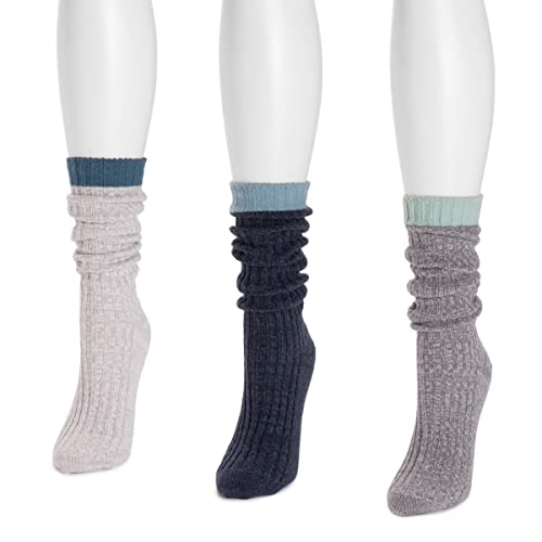 Image of MUK LUKS Womens 3 Pair Pack Slouch