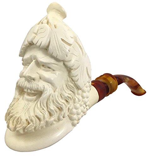 Large Laughing Bacchus White Turkish Meerschaum Smoking Pipe