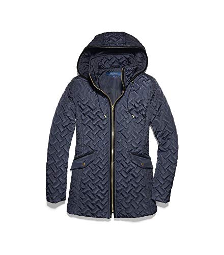 Cole Haan Womens Winter Hooded Jacket Navy S