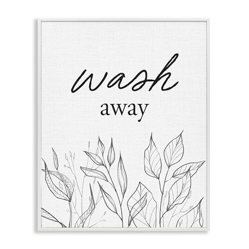 Poster encadré feuilles minimalistes d'exception Stupell finition blanche