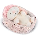 NICI Kuscheltier Hase Liska 12 cm schlafend im Körbchen I Plüschtier Häschen für Jungen, Mädchen & Babys I Flauschiges Stofftier zum Kuscheln – 48357
