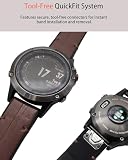 Hybrydowy Pasek 22mm Skóra i Silikon Compatible with Garmin Fenix 8/7/6/5, Tactix 8, Instinct 3/E, Descent G2 - Ciemnobrązowy