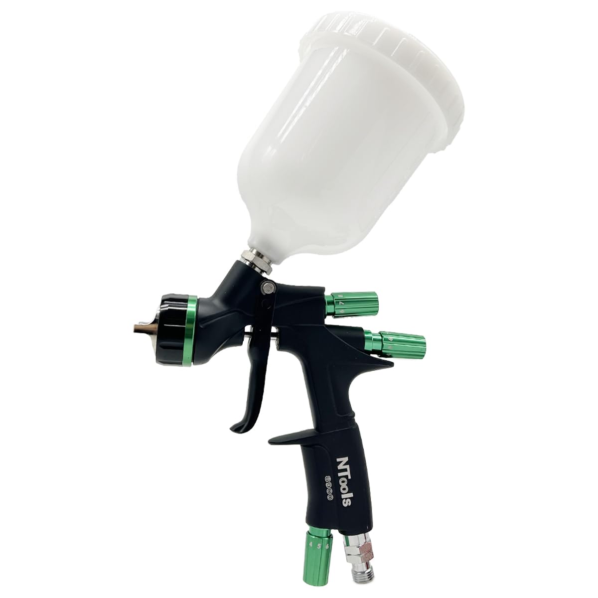 HVLP Pistola pulverizadora de aire profesional con alimentación por gravedad, boquilla de 1.3mm con taza de plástico de 600cc, pistola pulverizadora para pintura y barniz de automóviles