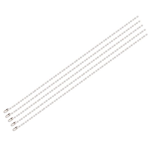 Aexit 5pcs Iron Lighting fixtures and controls Clasp Ball Chain Keychain Silver Tone 3mm-3.2mm Dia 30cm Length