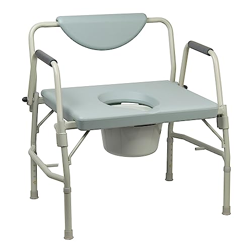 McKesson Heavy-Duty Bariatric Commode Chair with 12 qt Bucket, 1000 lbs Weight Capacity, 23 1/4 in Seat Width, 1 Count