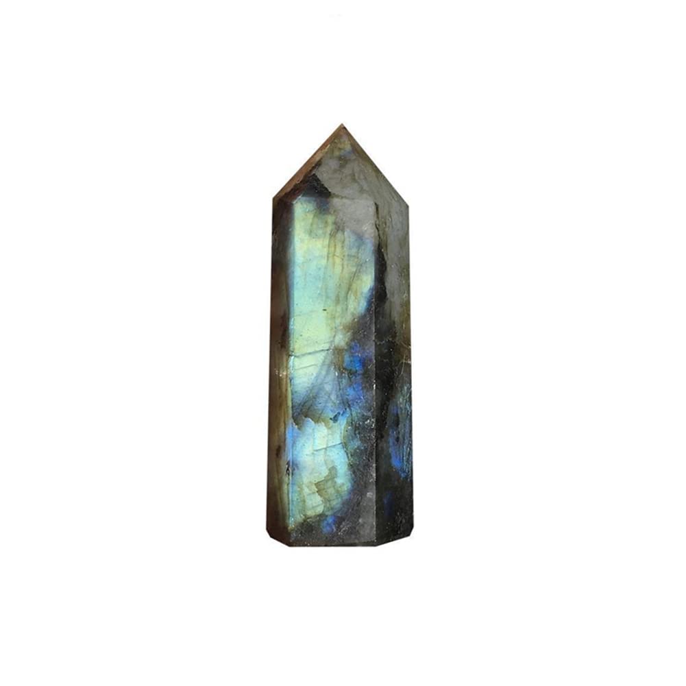 CTRLZS Moonstone Crystal Column Natural Labradorite Quartz Obelisk Crystal Column Wand Point Healing Stone Home Decor 5-6cm