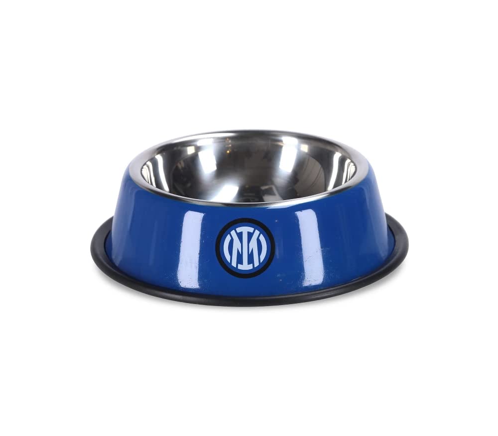 Inter PETBOWLSET18INTER Set ciotole cane/gatto, Prodotto Ufficiale, 18 cm (dia), Nero