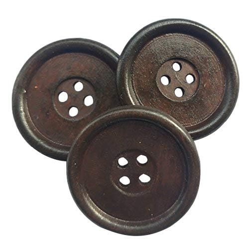 Craft 30pcs 40mm 1 1/2" Round Natural Wood Buttons 4 Holes Craft Sewing Button (40mm)-image-1