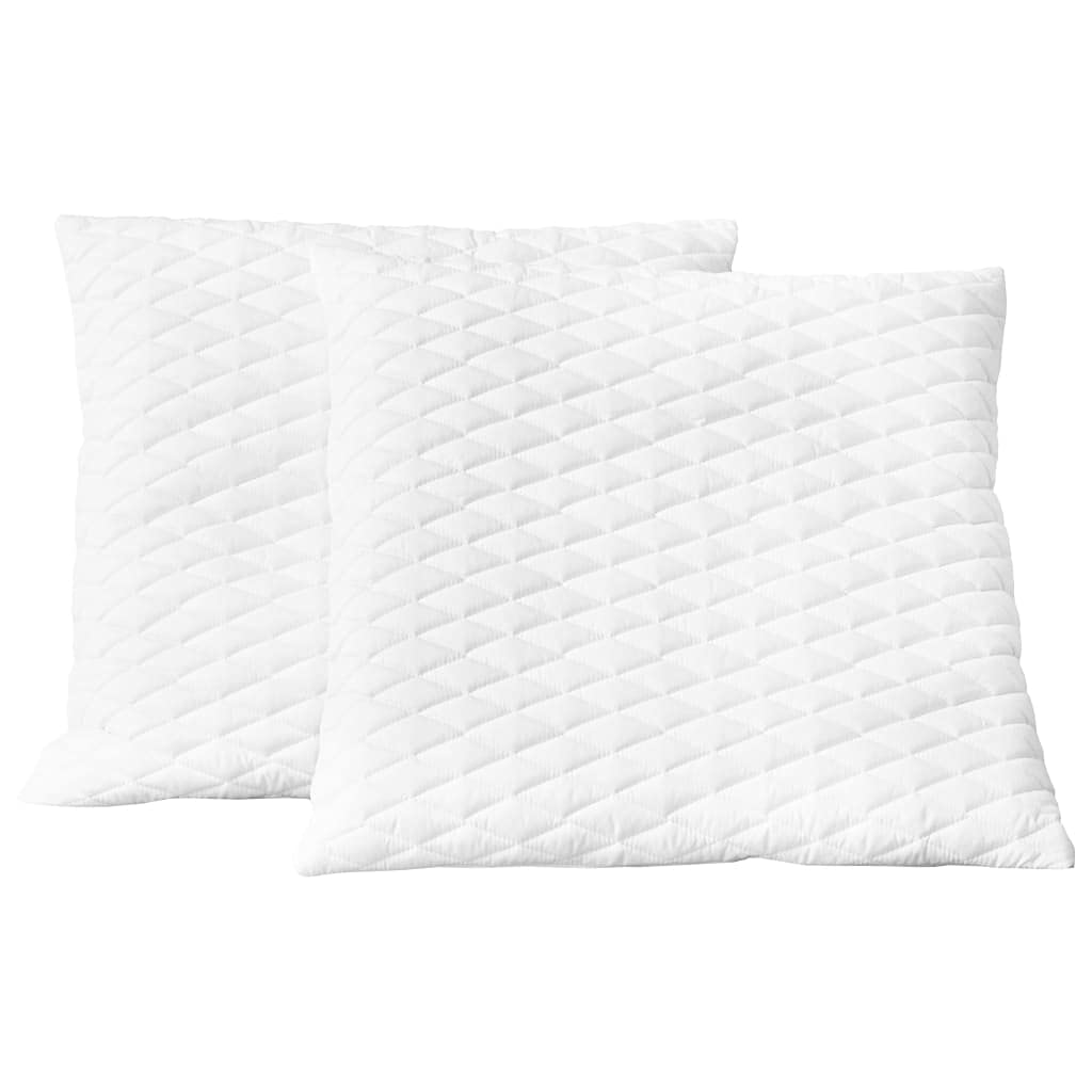 Generico Almohadas de espuma viscoelástica de 80 x 80 x 14 cm, 2 almohadas de espuma viscoelástica con revestimiento transpirable de poliéster, soporte ortopédico para cuello y cabeza, blanco