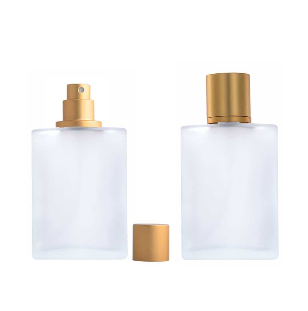 YORROR 2 Pack 100ml Frosted Glass Spray Bottle Perfume Atomizer,Refillable Fine Mist Spray Bottle,Portable Fragrance Perfume Dispenser for Travel