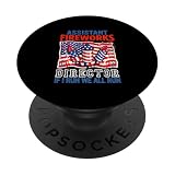 Assistant Fireworks Director Joke All Run 4th July US Flag PopSockets Adhesive PopGrip