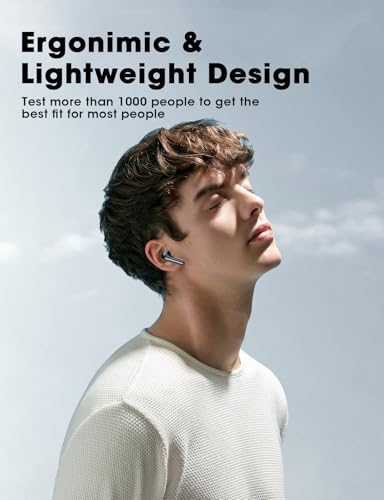 Image of Wireless Earbuds Bluetooth 5.3 Ear Buds, Hi-Fi Stereo Bass Ear Buds with 48H Playtime & LED Display, Lightweight in-Ear Headphones with Mic, IPX7 Waterproof, Touch Control for iPhone SilverPurple