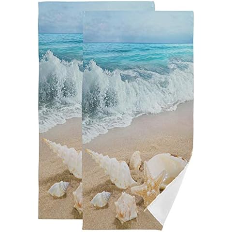 Shells Sea Shore Beach Hand Towels Set Cover