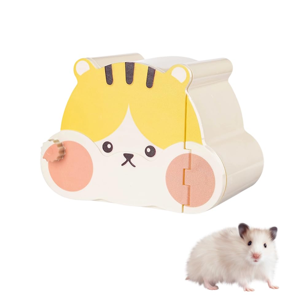 Magnetic Hamster Hideout, Semi-Enclose Observable Cute Guinea Pig Cave House for Hamsters Chinchillas Ferrets Guineas Pigs Sugar Gliders
