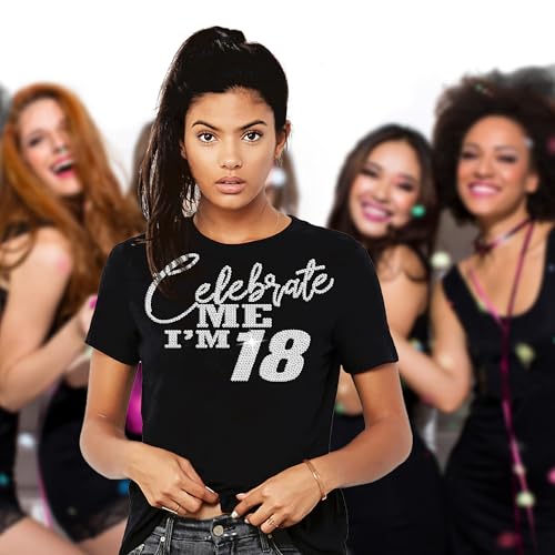 18th Birthday Gifts for Girls - Real Crystal Rhinestone Funny 18th Birthday Shirts - Birthday Shirt for Teens2