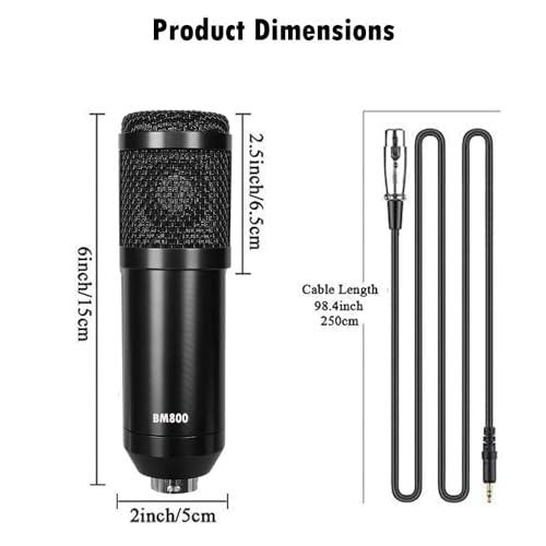 Image of IMAGINEA bm 800 Condenser Microphone for Studio Broadcasting & Recording, Singing, Streaming, and Gaming Professional Podcast Audio Equipment