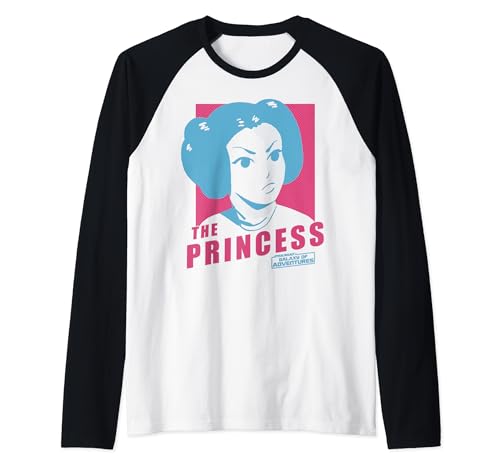 T-shirt Star Wars Princess Leia pop art raglan style baseball bicolore