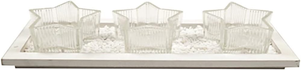 OSALADI Glass Star Tealight Candle Holder Elegant Christmas Table Decor for Weddings and Festivals for Living Room Bedroom and Dining Room Decoration