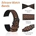 HARFINGTON Silicone Watch Bands 22mm Width Soft Quick Release Rubber Watch Band with Matte Black Buckle for Men Women, Brown Black