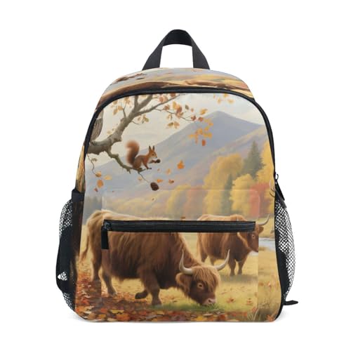 Wudan Kor på höstfält barn skolryggsäck barn barn böcker väska för grundare, Kor på höstfält, Medium