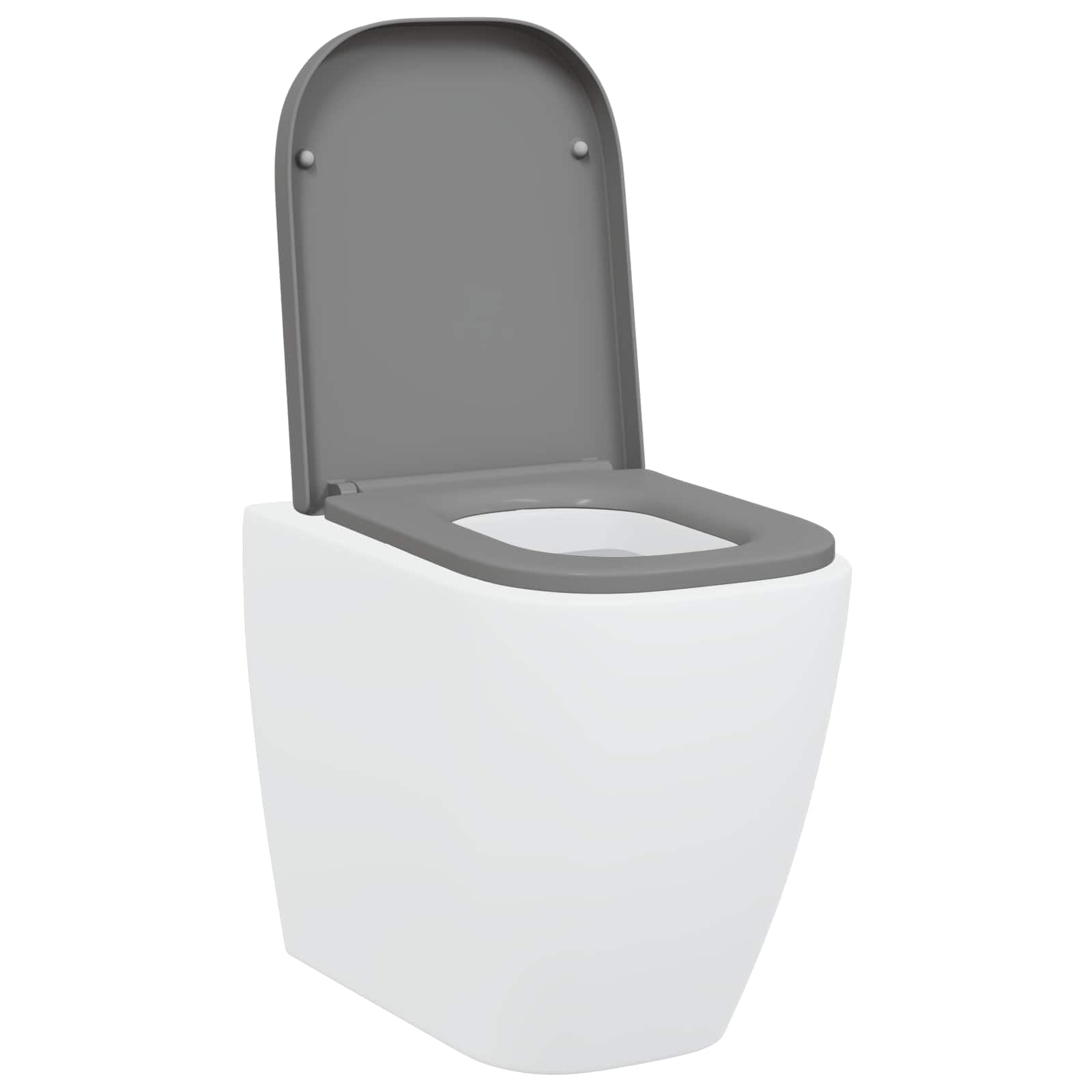 Asiento de inodoro gris 47,5 x 35 x 3,6 cm de Duroplast con descenso automático para inodoro, tapa con bisagra, renovación de baño