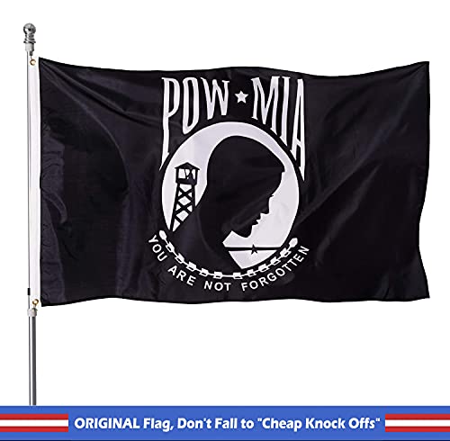 Winbee Pow Mia Flag 3X5 Ft - Premium Embroidered Exclusive Strongest 300D Nylon With Quadruple Stitched And Brass Grommets. Best Us American Military You Are Not Forgotten Military Pow Flags 3 By 5 #TOP6